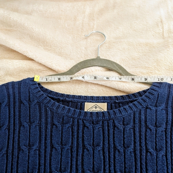 St. John's Bay Navy Blue XXL cable knit sweater RN 93677 - Picture 7 of 12